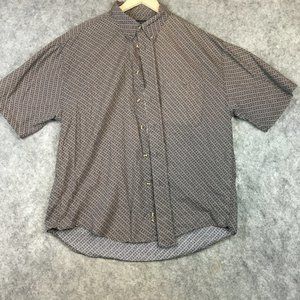 Architect Button Shirt XL Mens Geometric Print Short Sleeve Business Casual